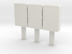 O Scale Relay Cabinet 3pc in White Natural Versatile Plastic