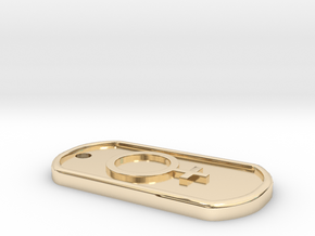 female dog tag in 14K Yellow Gold