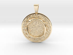 Jormungandr Midgard Serpent Coin Pendant in 14K Yellow Gold