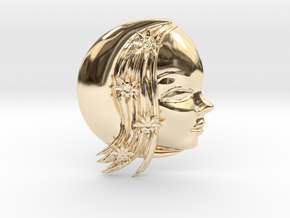 Moon Goddess Pendant in 14k Gold Plated Brass