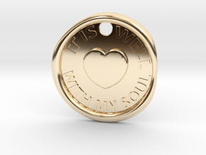 Wax Seal with Heart - It Is Well With My Soul in 14k Gold Plated Brass