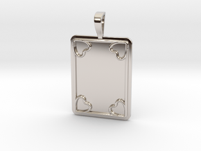 Tag with Hearts in Rhodium Plated Brass