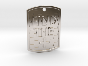 Find the Positive Dog Tag in Rhodium Plated Brass