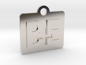 Be Positive Tag in Rhodium Plated Brass