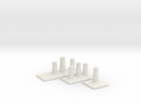 T012 SS Chimney Pots - 4mm in White Natural Versatile Plastic