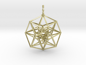 Tesseract Pendant in 18k Gold Plated Brass