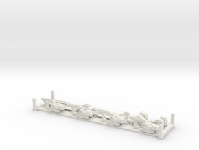Excavator with Low Loader (1:1250) in White Natural Versatile Plastic: 1:500