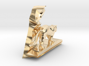 L--Löwin-neu in 14k Gold Plated Brass