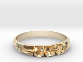 Origami-inspired ring - "extruded boxes" in 14k Gold Plated Brass: 6 / 51.5