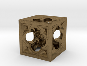 Fractal Menger Cube NH3 in Natural Bronze