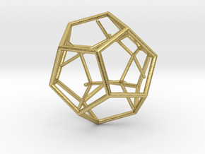 Naked Dodecahedron Pendant in Natural Brass