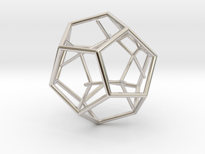Naked Dodecahedron Pendant in Rhodium Plated Brass