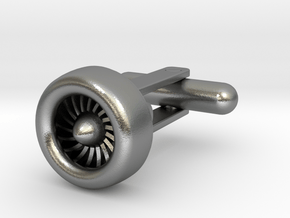 Jet Engine Cufflinks in Natural Silver (Interlocking Parts)