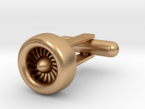 Jet Engine Cufflinks in Natural Bronze (Interlocking Parts)