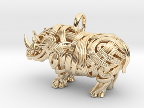 The Rhino Pendant  in 14K Yellow Gold