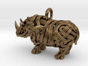 The Rhino Pendant  in Natural Bronze