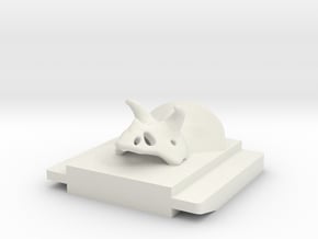 accessory shoe cap Triceratops in White Natural Versatile Plastic