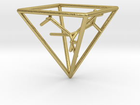 Naked Pyramid Pendant in Natural Brass
