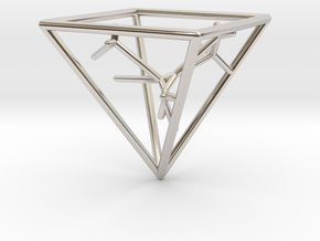 Naked Pyramid Pendant in Rhodium Plated Brass