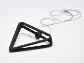 2Triangles Pendant in Black Natural Versatile Plastic: Large