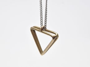 2Triangles Pendant in Polished Bronzed Silver Steel: Medium