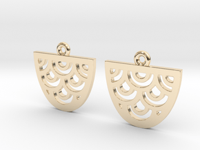 Mermaid fish scale earring pendants in 14k Gold Plated Brass