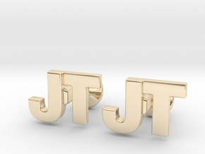 Monogram Cufflinks JT in 14k Gold Plated Brass