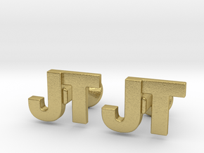Monogram Cufflinks JT in Natural Brass