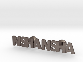 Monogram Cufflinks NSHA in Polished Bronzed-Silver Steel