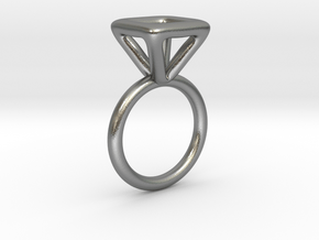 Diamond Ring in Natural Silver: 5 / 49