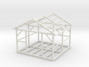 Wooden House Frame 1/76 in White Natural Versatile Plastic