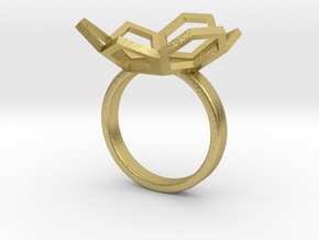 Geodesic Ring  in Natural Brass: 5 / 49
