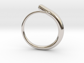 Worm Ring  in Rhodium Plated Brass: 5 / 49