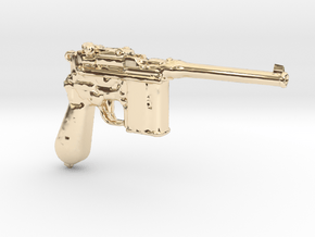 1/18 Scale Broomhandle Mauser in 14K Yellow Gold