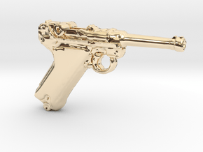 1/18 Scale Luger  in 14K Yellow Gold