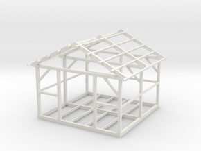 Wooden House Frame 1/43 in White Natural Versatile Plastic