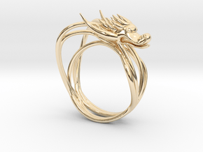 Dragon Nur Ring S-5(15.7mm) in 14k Gold Plated Brass