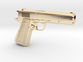 1/3 scale Colt 1911 in 14K Yellow Gold
