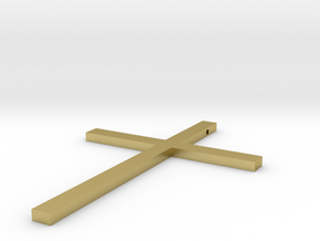 Cross Necklace in Natural Brass