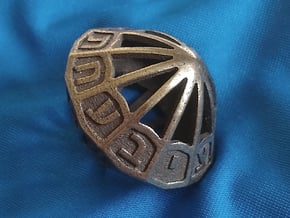 Hebrew Alphabet d22 in Polished Bronze Steel