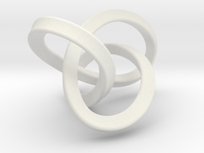 3-Sided Figure 8 Knot Pendant in White Natural Versatile Plastic
