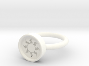 White Ring10 in White Processed Versatile Plastic