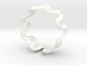 Wavy bracelet 2 - 80 in White Processed Versatile Plastic