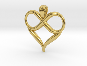 Infinite love [pendant] in Polished Brass