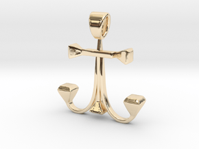 Horseshoe's nails - Anchor [pendant] in 14K Yellow Gold