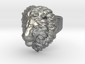 Calm Lion Ring size - 7.5 in Natural Silver: 7.5 / 55.5