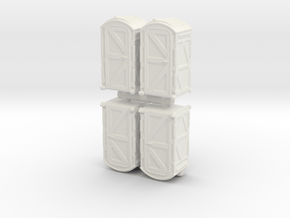 Portable Toilet (x4) 1/144 in White Natural Versatile Plastic