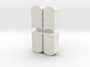Portable Toilet (x4) 1/160 in White Natural Versatile Plastic