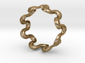 Wavy bracelet 2 - 80 in Polished Gold Steel