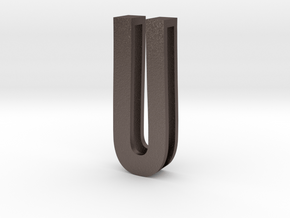 Choker Slide Letters (4cm) - Letter U ver.2 in Polished Bronzed-Silver Steel